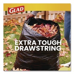Glad 78966 30″ x 33″ Three-Ply Large Drawstring Trash Bags – Black (168/CT) New