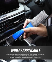 Universal 2 in 1 Duster for Car Clean, Car Brush Tool, Double Hea Color: Black