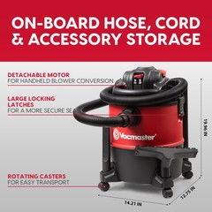 Vacmaster Wet/Dry Vacuum Detachable Blower 6 Gallon 5 Peak Hp-Vbvb611Pf 1101