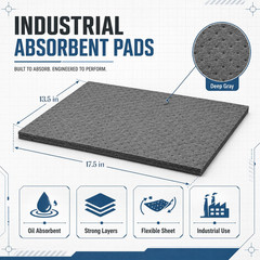 30 Pcs Oil Absorbent Pads Bulk Heavy Weight Dimpled Garage Absorbing Pad Water A