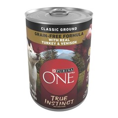Purina ONE True Instinct Ground Grain-Free Wet Dog Food 13oz 12-Pack Turkey Veni