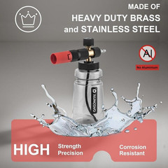 Raincovo Foam Cannon Wide Mouth for Pressure Washer, Thick Snow Lance…