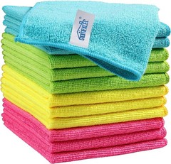 HOMEXCEL Microfiber Cleaning Cloth 210GSM, Pack of 12, Size:11.5″ x 11.5″, Ultra