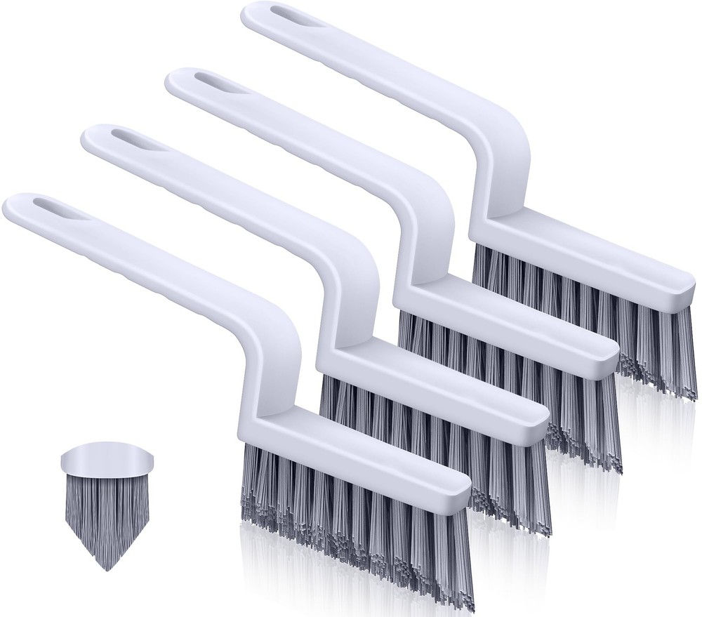 Lumkew Grout Brush Cleaning,Hard Bristle Cleaner for Tile 4 pcs, Black