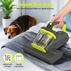 Mattress Vacuum Cleaner, 15Kpa Strong Suction Bed Vacuum with 273nm UV-C Light