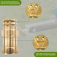 Boomless Spray Nozzle kit 1/2 inch FPT #20 Orifices 90° 180° Caps 5.9 GPM 40 PSI