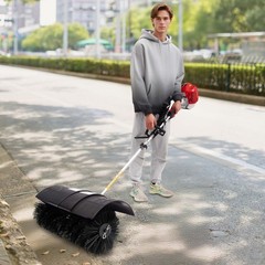 Gas Power Nylon Brush Broom Sweeper Artificial Grass Driveway Turf Snow Clean
