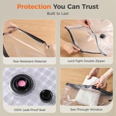 18-Pack Vacuum Bags for Travel with Rechargeable Pump, Compression Packing Bags