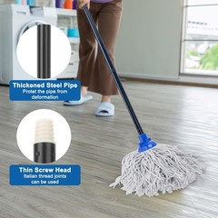 KeFanta Mop for Floor Cleaning,2 Pcs Cotton String Wet Mops Small, Blue