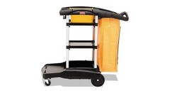 Rubbermaid RCP9T7200BK High-Capacity Cleaning Cart Black