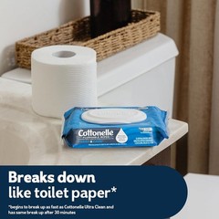 Cottonelle Fresh Feel Flushable Wet Wipes, Adult Wet Wipes, 8 Flip-Top Packs, 42