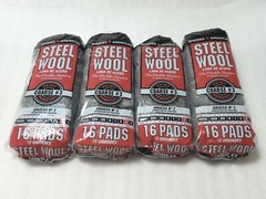 64 Pads – 4 Packs – Rhodes American Homax #3 Steel Wool Coarse Grade 3, 105-0164