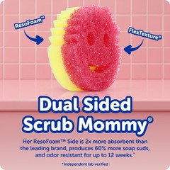 Scrub Daddy Original (4) + Mommy Kitchen 8 Count (Pack of 1), Orange