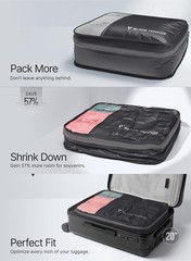 Black Voyage Reusable Vacuum Compression Travel Bag for Carry-On Suitcase and