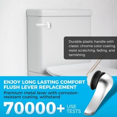 2 Pack Chrome Front Mount Toilet Handle Replacement Kit Flush Lever