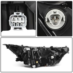 Left Headlight Assembly 2019-2021 Toyota RAV4 Bezel LED ChromeHousing Clear Lens