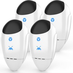 2026 Upgraded Ultrasonic Repeller & Insect Indoor 1 Count (Pack of 4), White