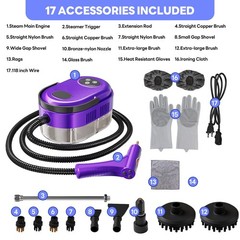 Handheld Steam Cleaner, 10s Fast Handheld Heating Steamer for Cleaning 15-in-1 H