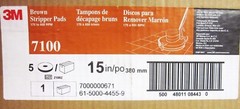 3M 7100 Brown Stripper Pads – 15 inch – 61-5000-455-9