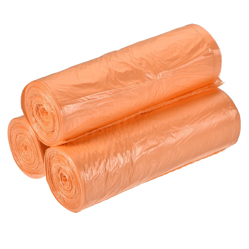 60 Counts / 3 Rolls 4-6 Gallon Small Trash Bags Waste Basket Liners Orange