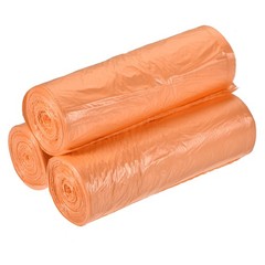 60 Counts / 3 Rolls 4-6 Gallon Small Trash Bags Waste Basket Liners Orange