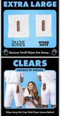 DUDE Wipes Flushable Wipes Unscented XL Adult Wet Wipes 288 Ct Vitamin E Aloe