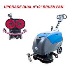 Dual Brush18″Walk Behind Floor Fordable Portable Scrubber2x45AH BatteryPoweredBL