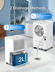 HUMSURE 2500 Sq. Ft 30 Pints Dehumidifier Equipped With Drainage Hose, Automa…