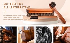 4 Pcs Horsehair Shine Shoes Brush Kit Polish Dauber Applicators Cleaning Leather