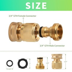 Garden Water Pipe Quick Connect, Solid Brass 3/4 Inch 6 Packs,