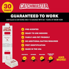 Catchmaster 288i Spider & Insect Glue Traps Non Toxic Pest Control ~ 30 TRAPS!
