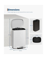 Garvee 13 gal / 50 L Metal Kitchen Trash Can with Lid, Large Rustproof Garbag…