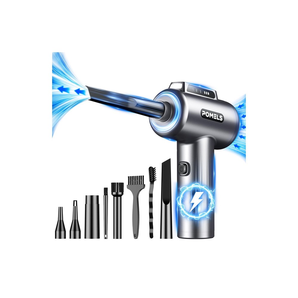 Compressed Air Duster, 110000RPM Ultra-Powerful Electric Small, Grey
