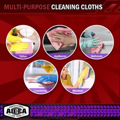 AIDEA Microfiber Cleaning Cloth Pink 20PK, Towels for