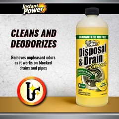 Instant Power Disposal and Drain Cleaner – Liquid Enzyme Clog Remover, Cle