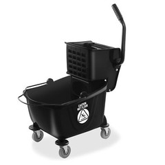 Commercial Mop Bucket & Side Press Wringer – 26 Quart Black