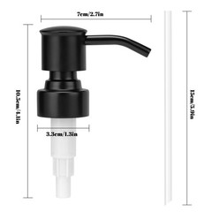 2 Pack Black 304 Stainless Steel Soap Dispenser Pump 2 Pack,