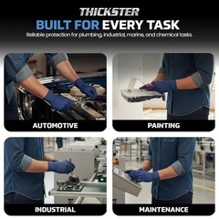 SAS Safety 6604-20 Thickster Powder Free Exam Grade Disposable Latex 14 Mil G…