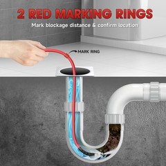 Sewer Jetter Kit for Pressure Washer – 200ft Water Jet 200FT, Red