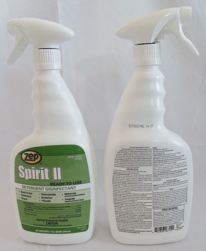 Zep Spirit II Non-Phenolic Detergent Disinfectant 1 qt (946 ml) – Lot of 2/Order