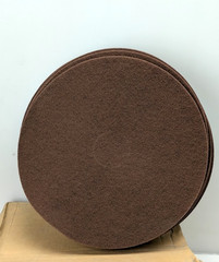 Pack of 10 Deep Scrubbing Round Pads, 17 in. Diameter Maroon Heavy Duty Pads