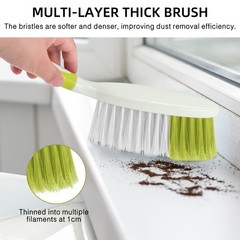 NACENA Dust Pan and Brush Set, Large Hand Broom Dustpan Yellow & Green
