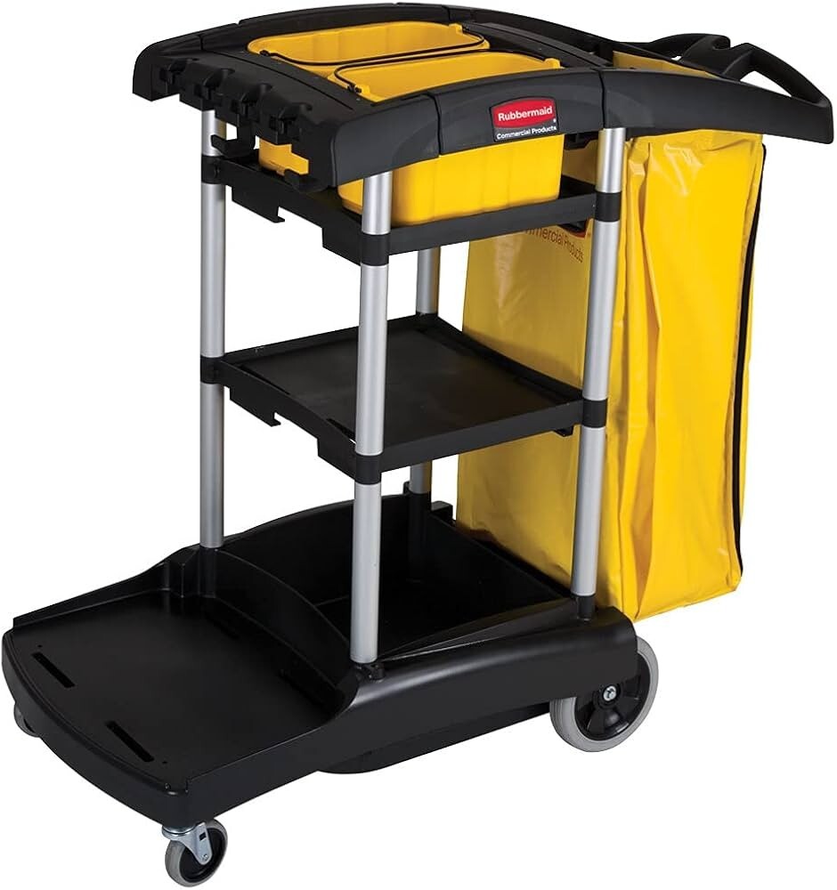 Rubbermaid Commercial High Capacity Janitorial Housekeeping Cart FG9T7500BLA