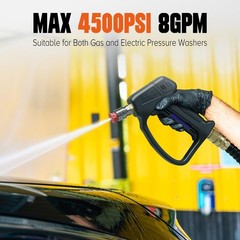 Short Pressure Washer Gun, High Pressure Washer Gun 4500 PSI M22-14mm & 3/8″ …