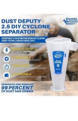 Oneida Air Systems Dust Deputy 2.5 DIY Cyclone Separator, Accessory Only, Clear.