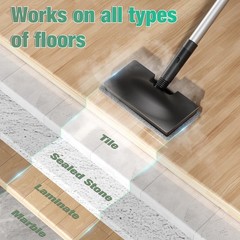 11-in-1 Steam Mop – Detachable Handheld Cleaner with Standard, Black