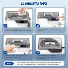 LifeBasis Ultrasonic Cleaner – 45kHz Professional Ultrasonic Jewelry Clean