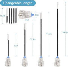 Indoor Mop for Floor Cleaning – Cotton Mops for Floor Cleaning, Regular Mop for
