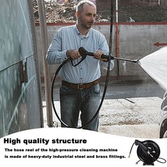 Heavy Duty 4000 PSI Power Washer Hose Reel 3/8″ x 15M Jet Wash