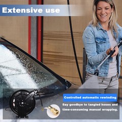 Heavy Duty 4000 PSI Power Washer Hose Reel 3/8″ x 15M Jet Wash